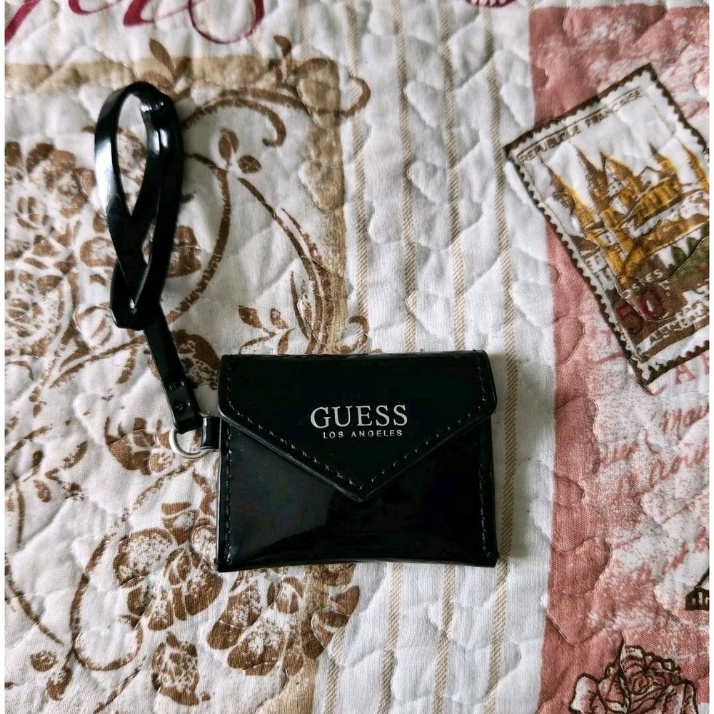 Guess Womens mini coin‎ purse charm Black Snap Closure